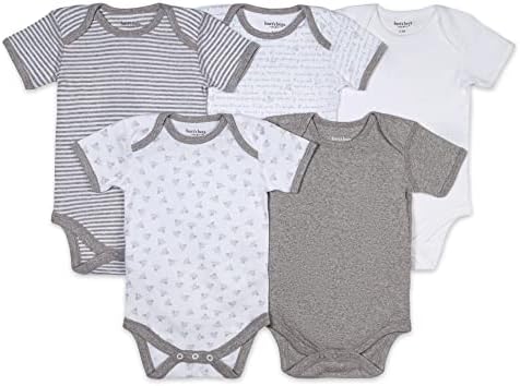 Burt's Bees Baby Unisex Baby Bodysuits, 8-pack Short & Long Sleeve One-pieces, 100% Organic Cotton