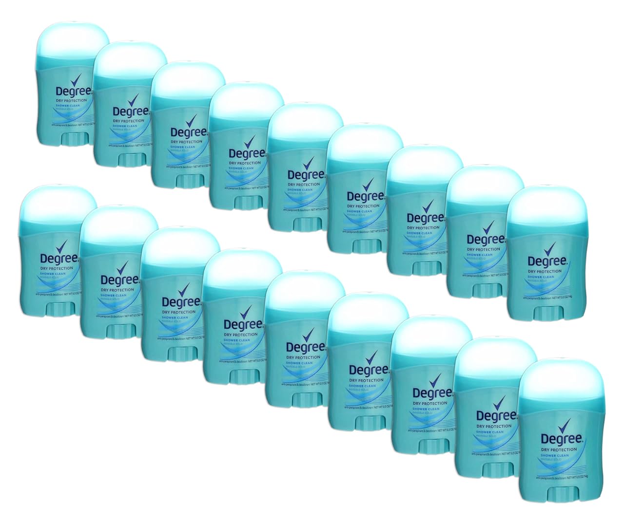 Degree Shower Clean Dry Protection Antiperspirant Deodorant Stick, 0.5 ounce (Pack of 18) (18 Pack)