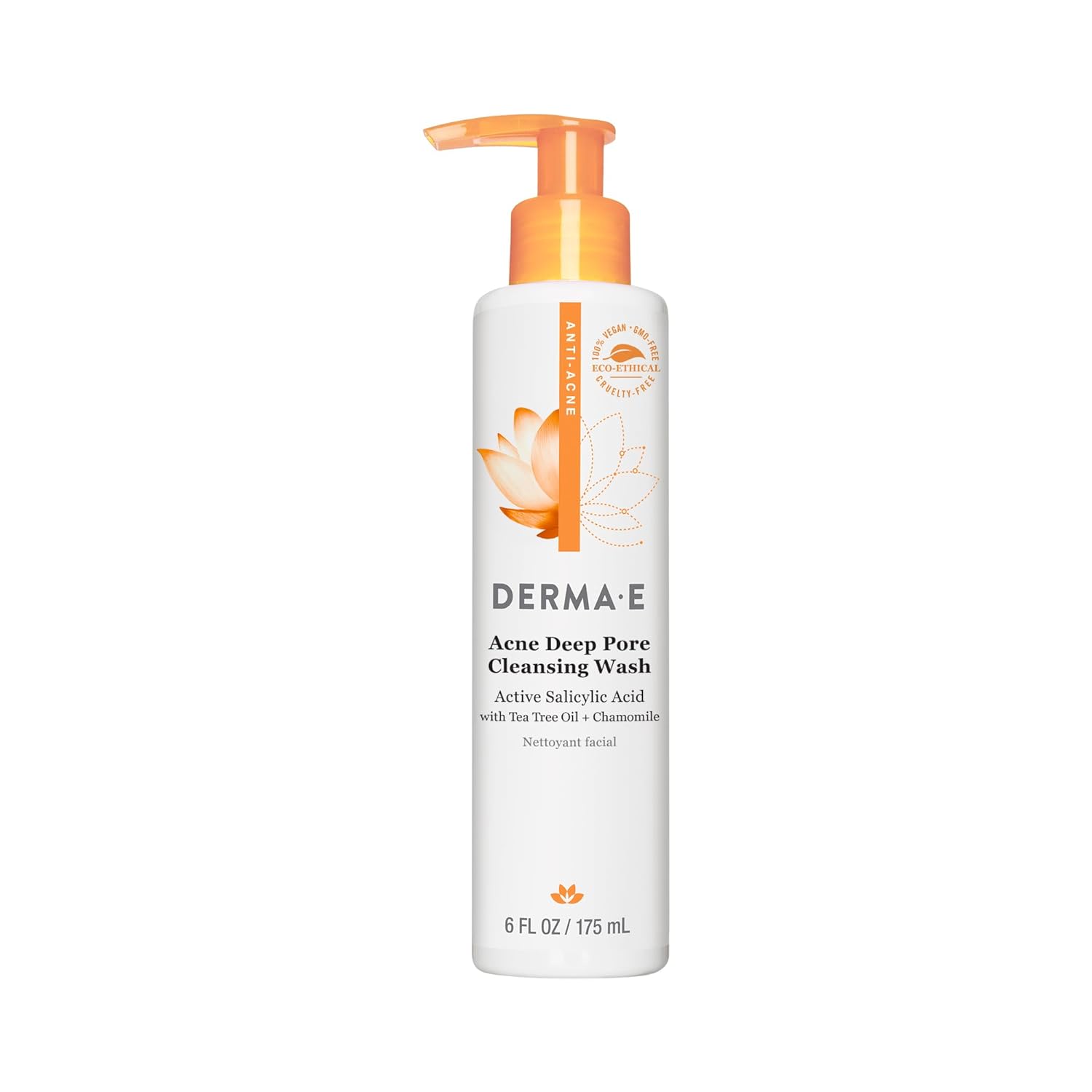 DERMA-E Acne Deep Pore Cleansing Wash Ð Blemish Control Facial Cleanser with Salicylic Acid - Gentle Oil Control Face Wash Soothes and Balances Skin, 6 fl oz