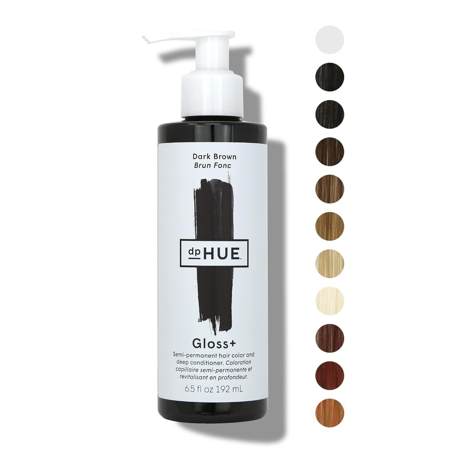 dpHUE Gloss+, Dark Brown - 6.5 oz - Semi-Permanent Hair Color & Conditioner - Paraben, SLS & SLES Sulfate Free - Vegan, Leaping Bunny Certified