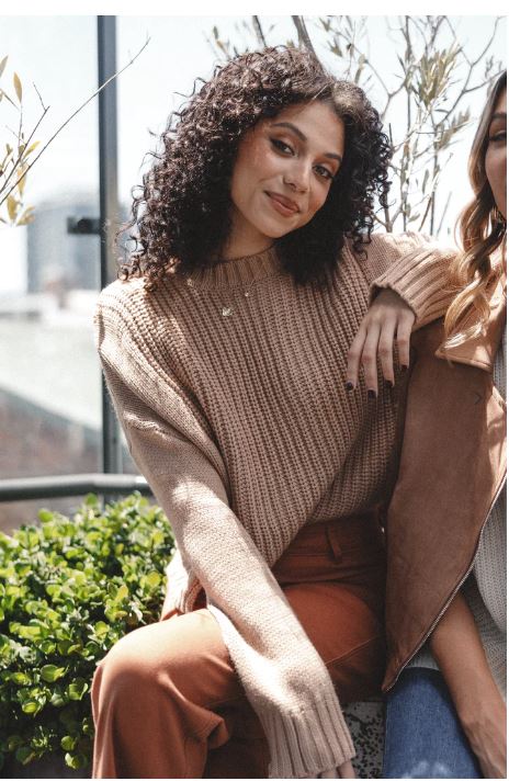 ARLETTE TEXTURED KNIT SWEATER - STONE