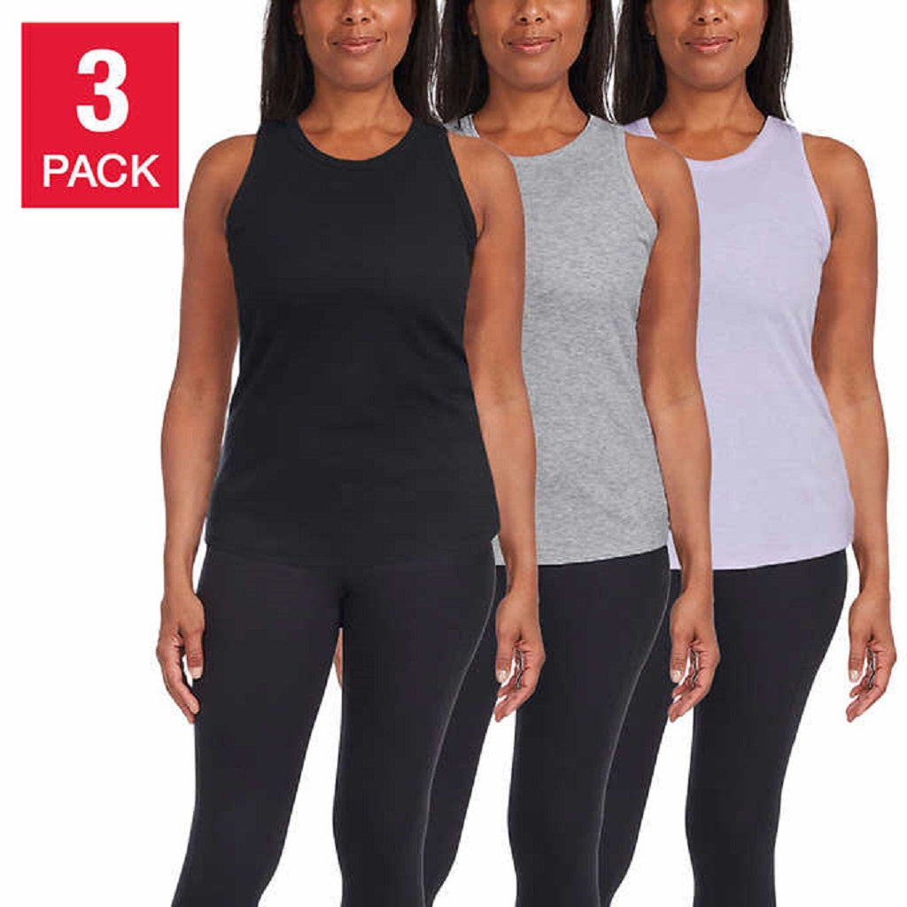 Danskin Women's Ribbed Tank Top, 3-pack 2XL