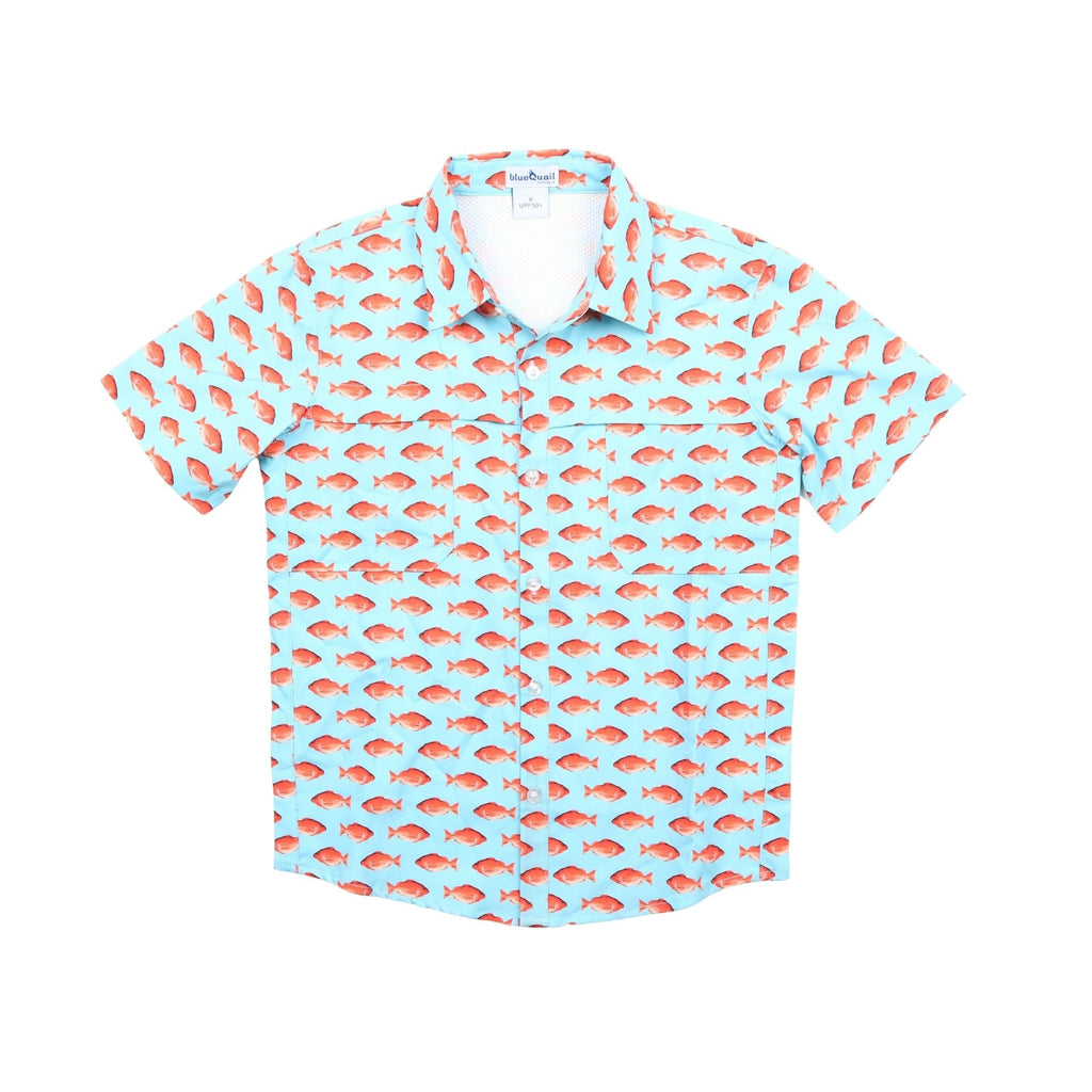 Blue Quail Short Sleeve Shirt | Red Snapper