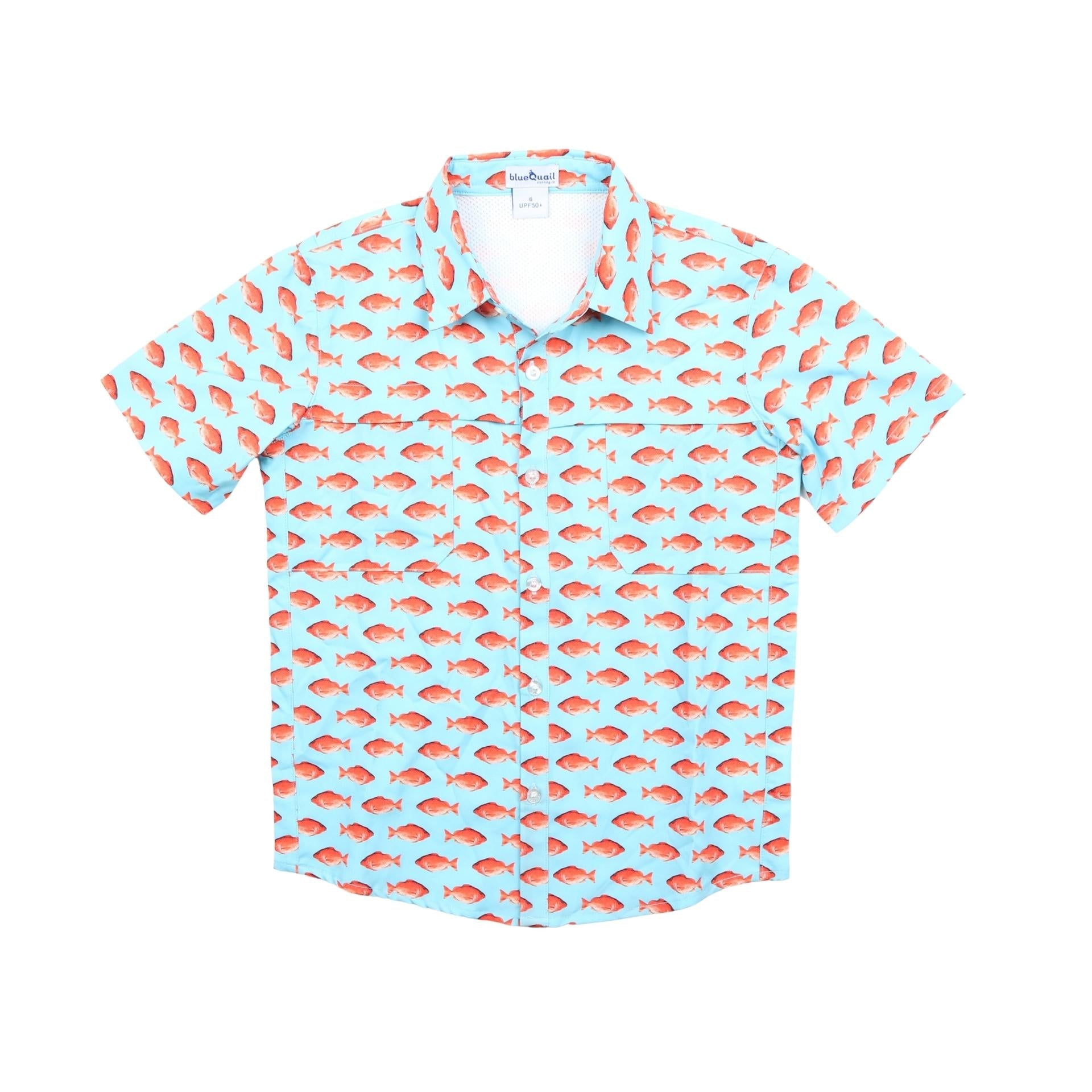 Blue Quail Short Sleeve Shirt | Red Snapper