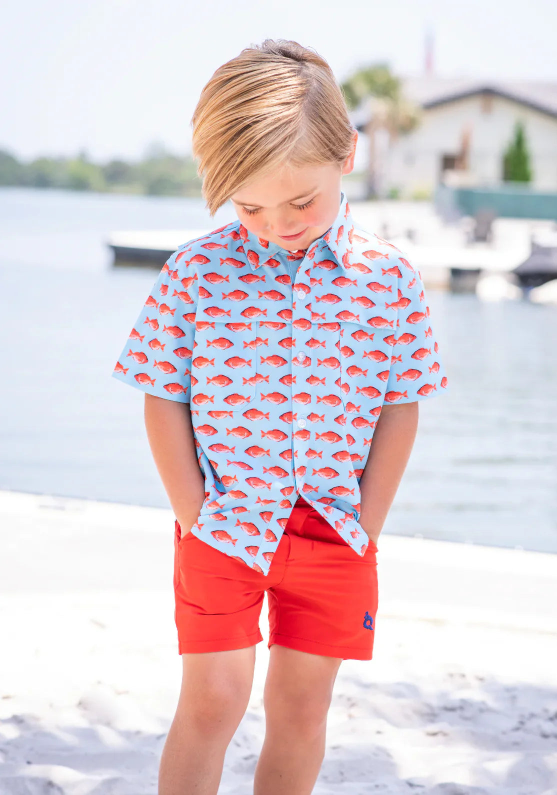 Blue Quail Short Sleeve Shirt | Red Snapper