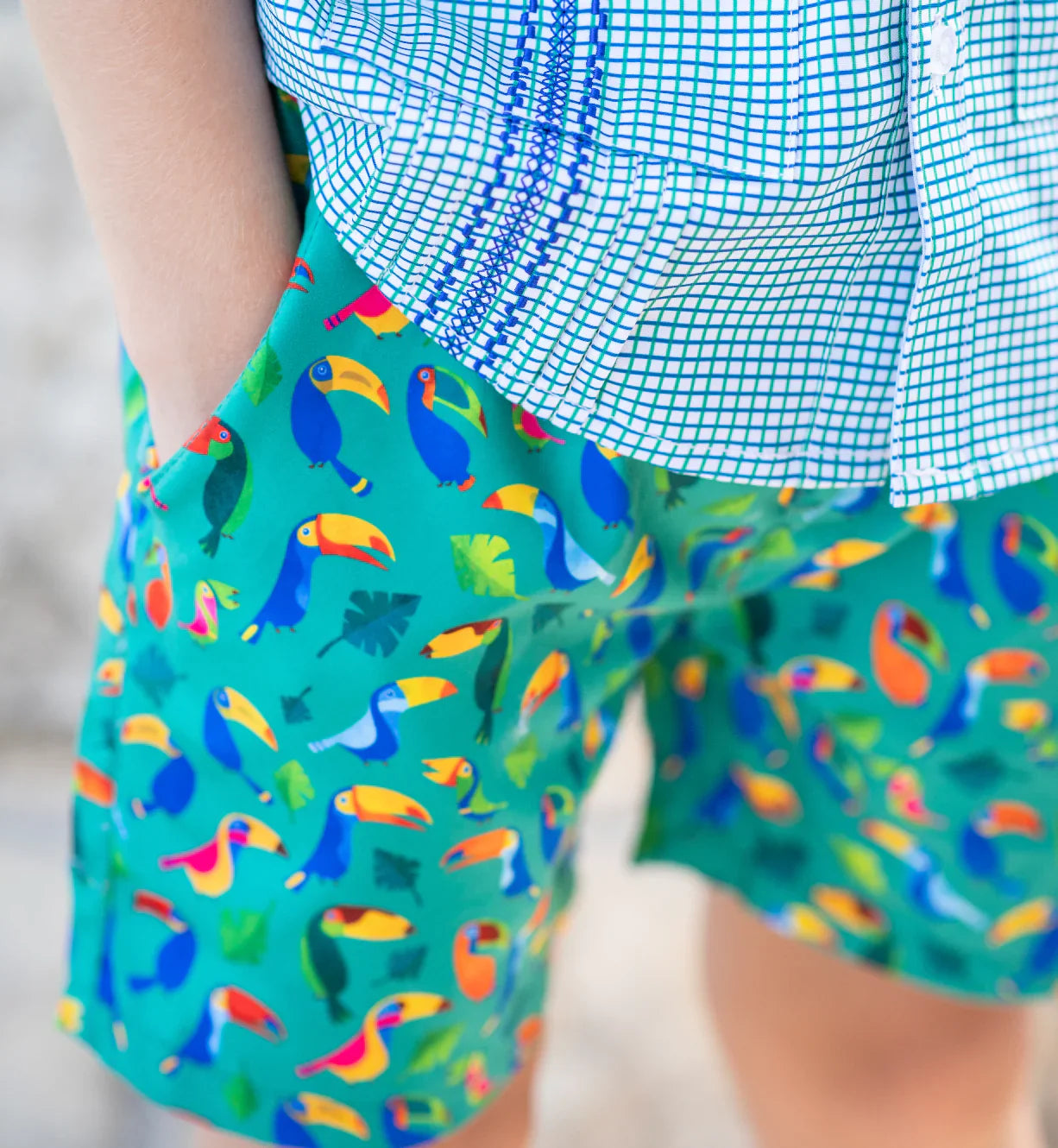 Blue Quail Swim Trunk | Toucans