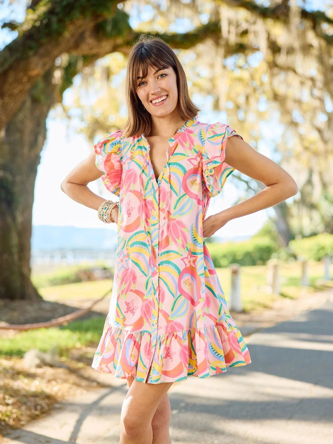 Abby Ruffle Hem Dress