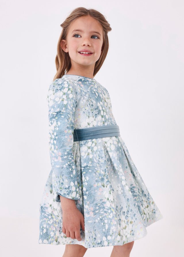 Belted Jacquard Dress Girl