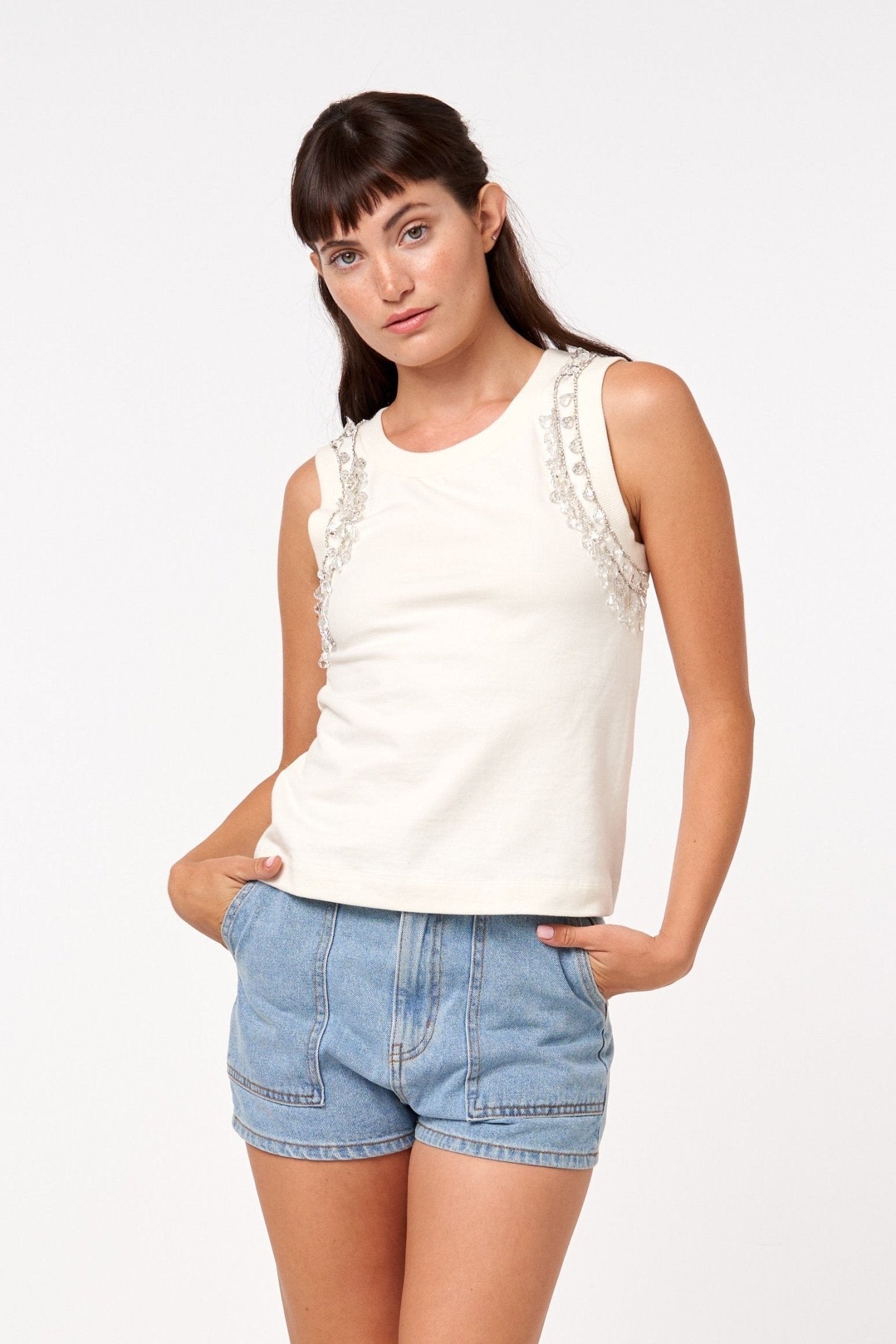 Eloise Tank Top W/Jewels