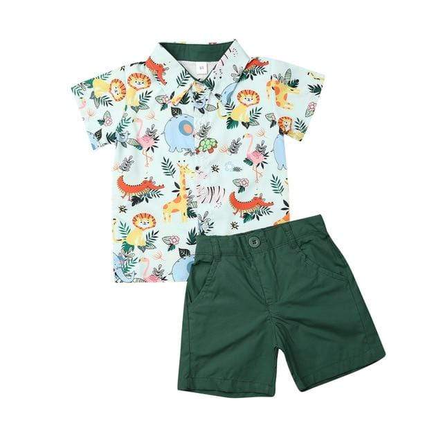 Animals Print Polo with Shorts