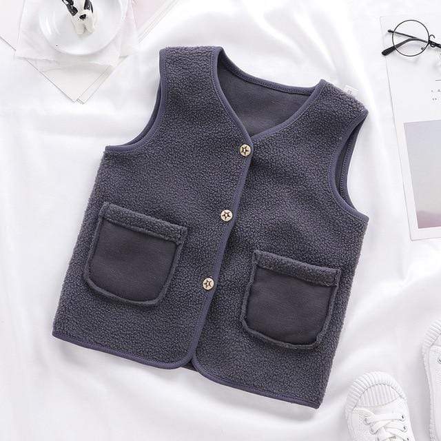 Boy's Clothing dark grey / 130 cm Autumn Winter Brushed Cardigan