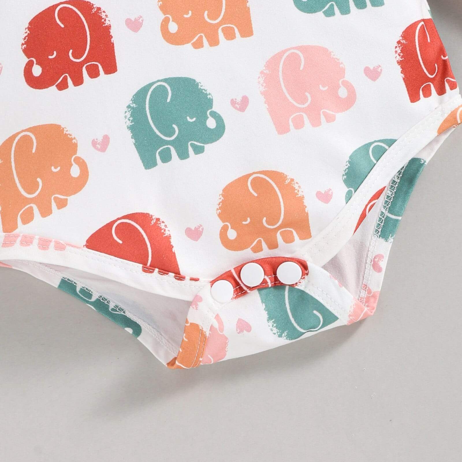 Elephant Print Baby Romper and Skirt Set