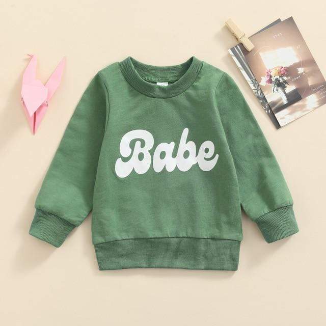 Girl's Clothing D / 12M Letter Printed Long Sleeve Sweatshirt