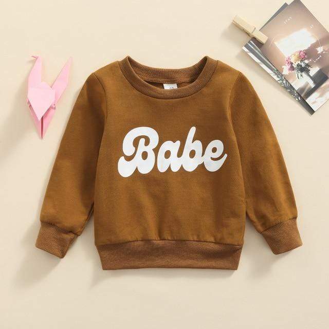 Girl's Clothing C / 3T Letter Printed Long Sleeve Sweatshirt