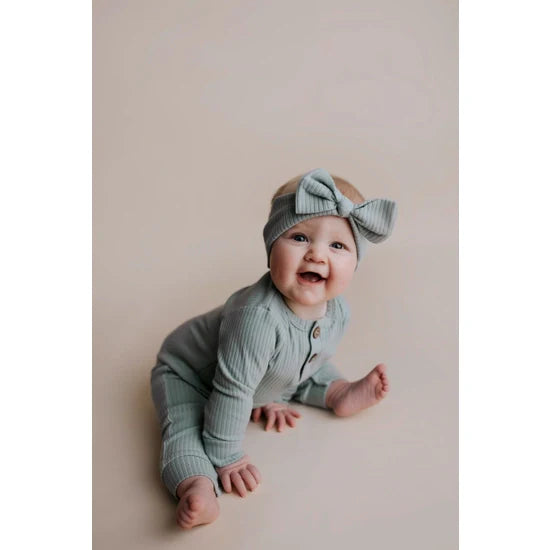 Baby Ribbed Playsuit with Pockets and Bow