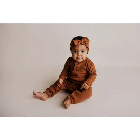 Baby Ribbed Playsuit with Pockets and Bow